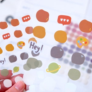 Point de couleur | 3 pièces | Petit déjeuner | Puces | Sticker pour agenda | DIY | Amusant | Feuilles d'autocollants | Revue | Étiquette | Mignon | Carte | Fête