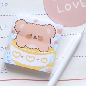 Coffee Bear | Sticky Note | Mini Notebook | Memo Pad | Notepad | 100 sheets | Checklist | Stationary | DIY Project