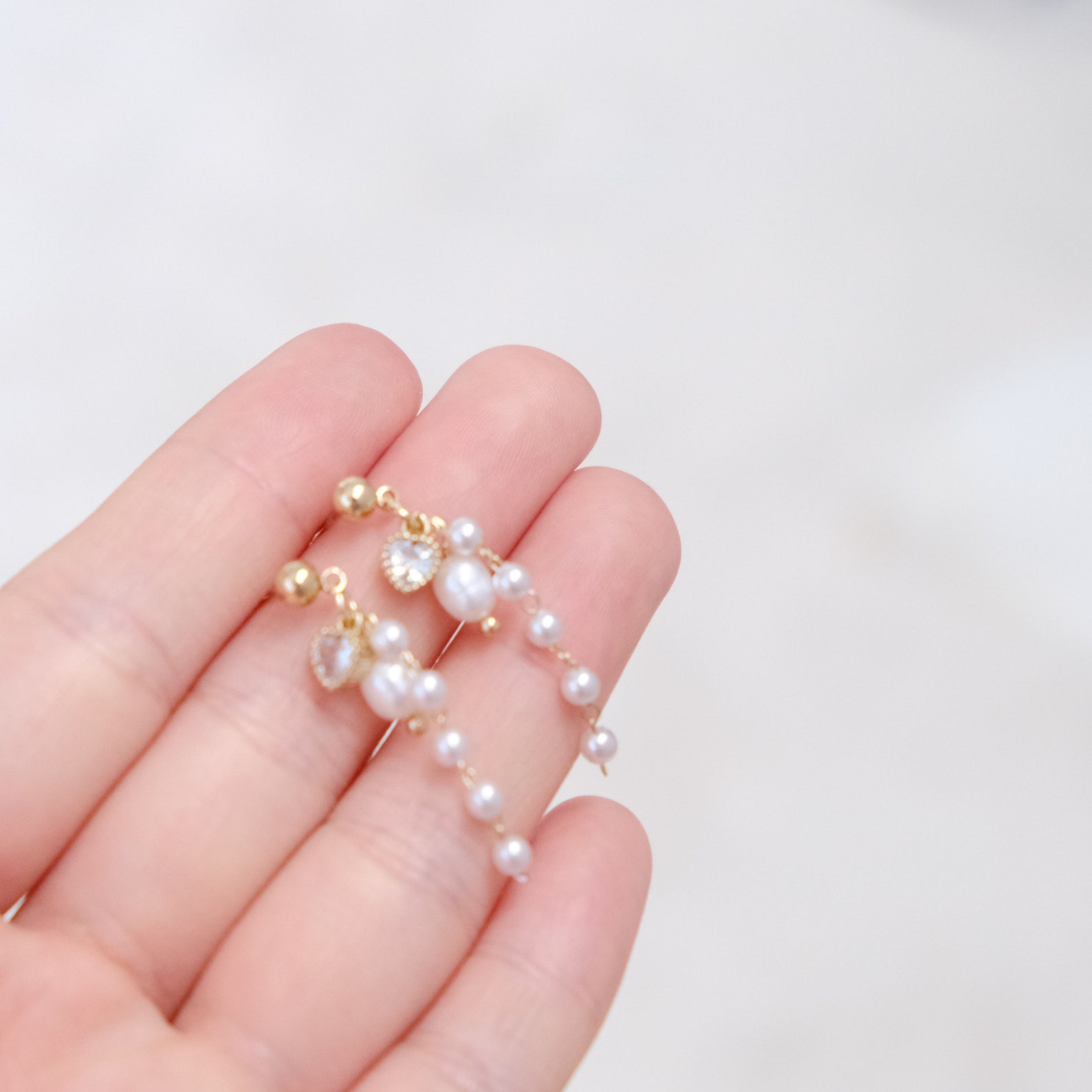 Strings of Pearls Earrings Pearl Earrings Dangle Earrings Sterling