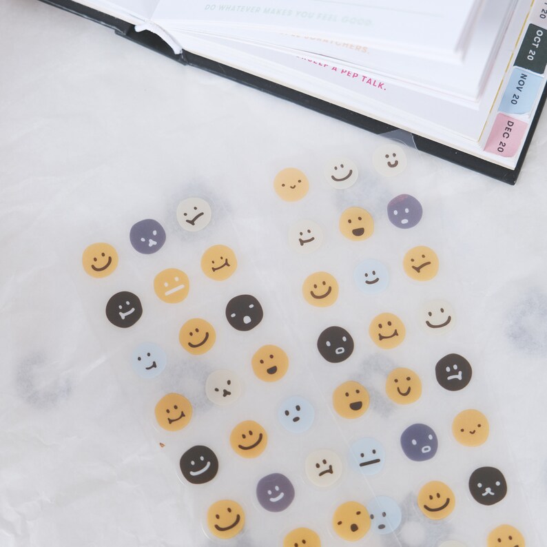 Emoji Stickers | PET Planner Stickers, Journaling (2 Sheets) - Etsy