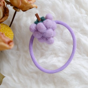 Cute Elastic | Hair Elastic | Hair Accessories | Cute | Grape | Purple | Felt