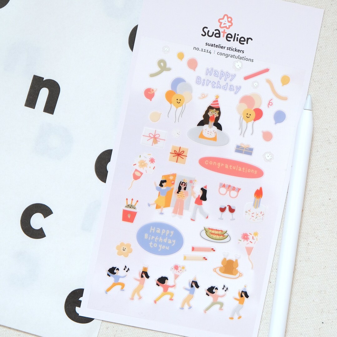 Congratulations | Birthday | Sticker Sheets | Stationary | Planner ...