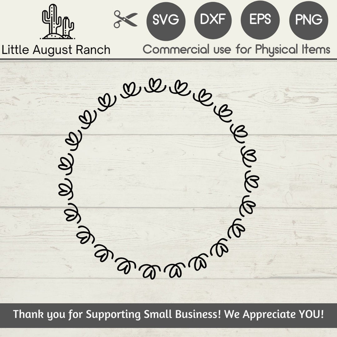 SVG Heart Round Frame -svg Frame - Wreath Svg - Round Cut File - SVG ...
