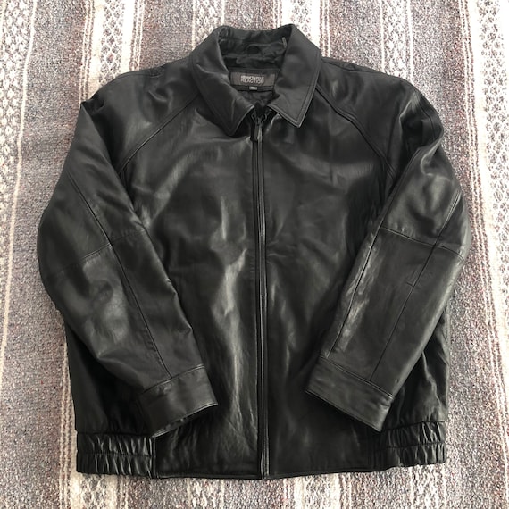 Men's black leather jacket // GENUINE LEATHER jack