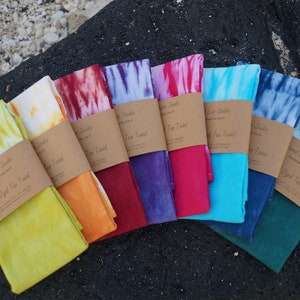 Shibori Hand Dyed Tea Towel, Dish Towel, Kitchen Towel