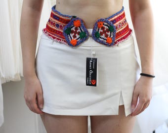 Vintage Silver Beaded Belt, Boho Belt, Hippie, Festival Belt  display picture 3