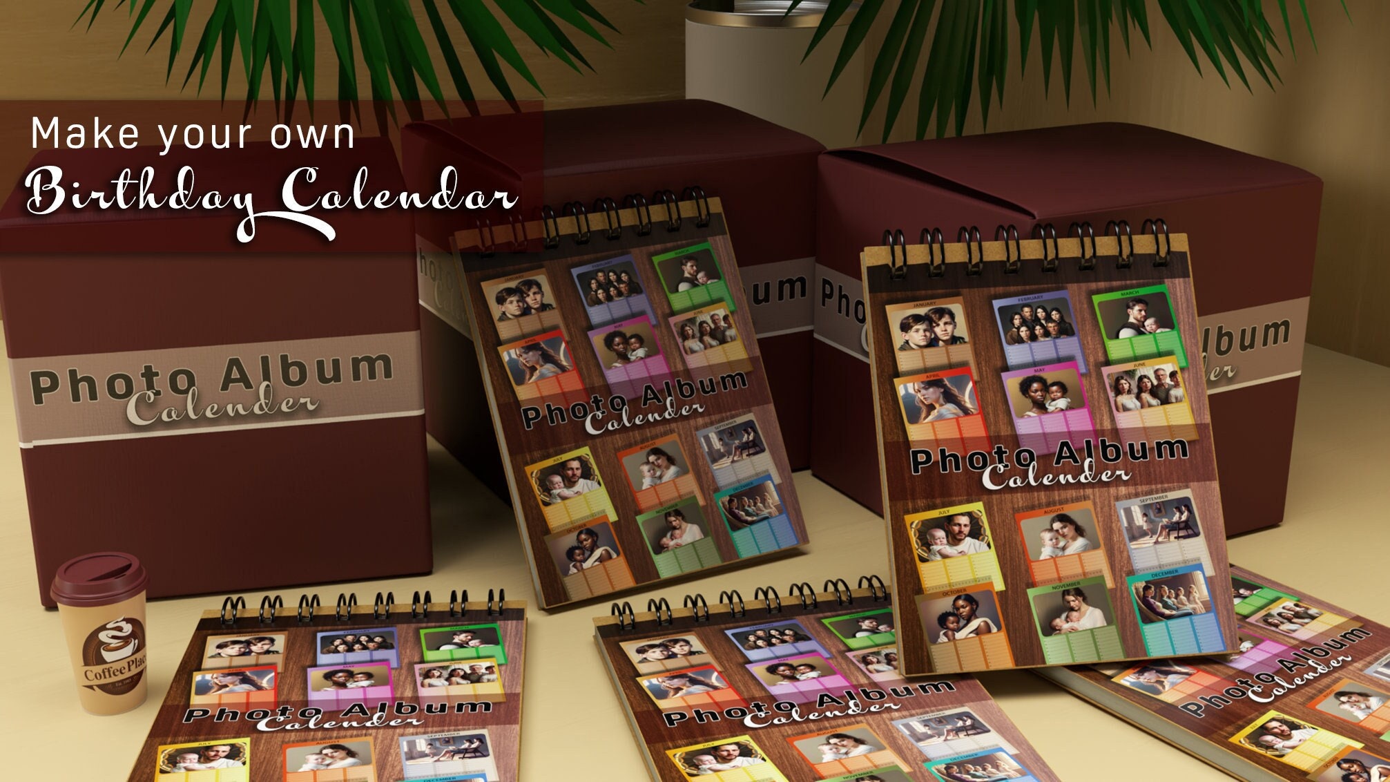 Photo Album Calendar - Birthday Calendar - Photo Calendar - Photo Album
