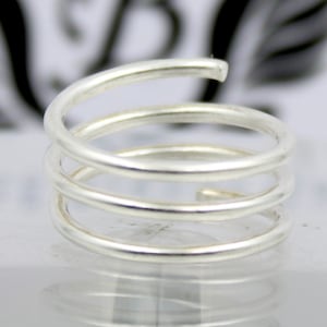 Spiral Silver Ring, 925 Sterling Silver, Wire Wrap Ring, Silver Ring, Spiral Ring, Adjustable Ring, Round Wire Wrap Ring, Handmade Jewelry