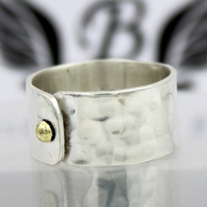 Personalized Hammered Sterling Silver Band Ring: Handmade Wedding Jewelry