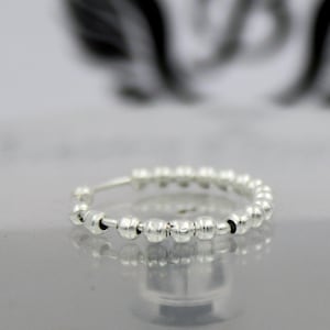 Handmade Sterling Silver Fidget Ring: Dainty Minimalist Anxiety Beads