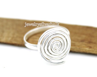 Spiral Ring, 925 Sterling Silver Ring, Wire Wrapped Ring, Silver Ring, Statement Ring, Silver Spiral Ring, Band Ring, Chunky Ring, Handmade