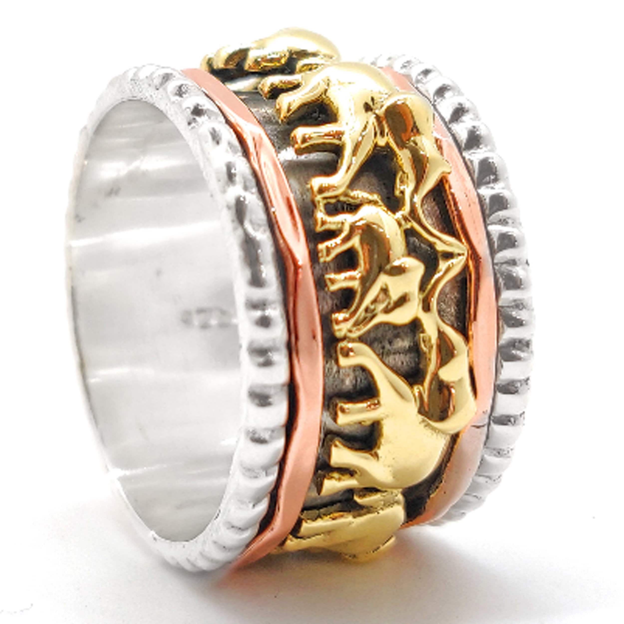 Elephant Spinner Ring: 925 Sterling Silver Fidget, Anxiety, Meditation ...