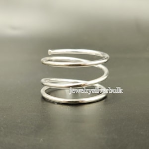 Silver Spiral Ring, 925 Sterling Silver, Adjustable Ring, Swirl Ring, Band Ring, Silver Ring, Stack Ring, Statement Ring, Handmade Jewelry