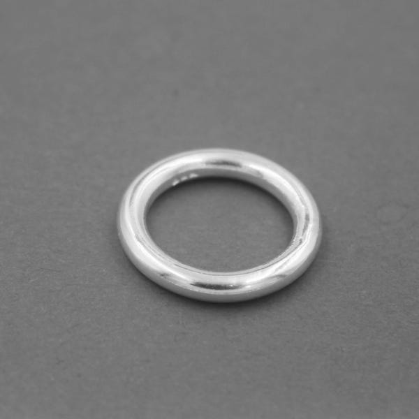 925 Sterling Silver Thick Stacking Ring: Handmade Minimalist Band