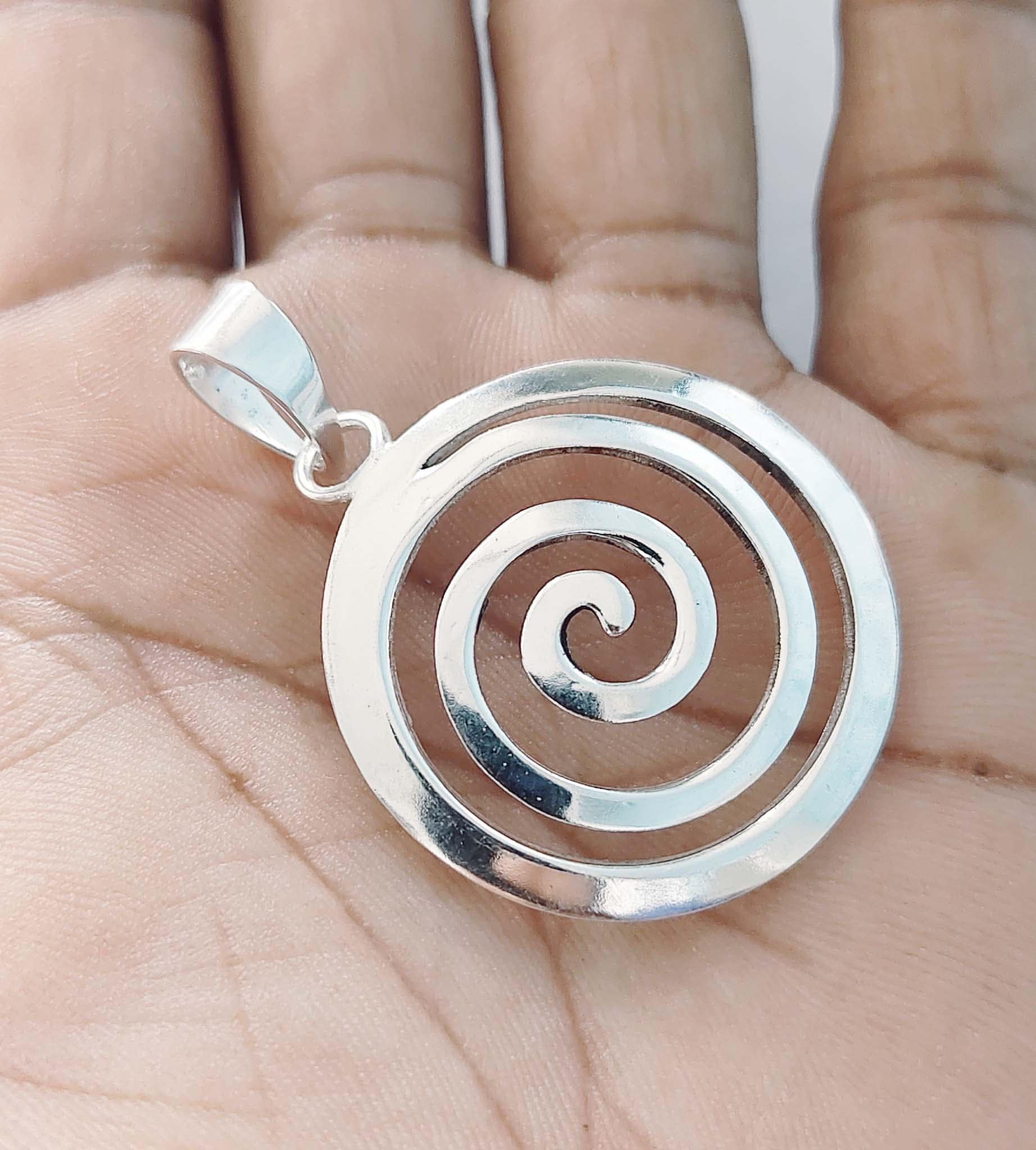 Pendentif Spirale/tourbillon En Argent Massif 925 - Occasion En Bon état - Origine France