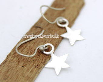 Star Drop Earring, 925 Sterling Silver, Star Shape Earring, Silver Earring, Star Dangle Earrings, Silver Dainty Earring, Handmade Earring