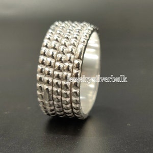 Spinner Ring, massiv 925 Sterling Silber Ring, Angst Ring, Sorgen Ring, Silber Ring, Meditation Ring, Fidget Ring, handgemachter Schmuck