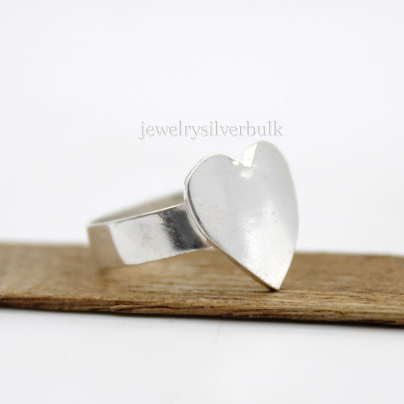 Anello A Fascia Con Cuore In Argento Sterling 925 Fatto A Mano - Italia - Foto 8