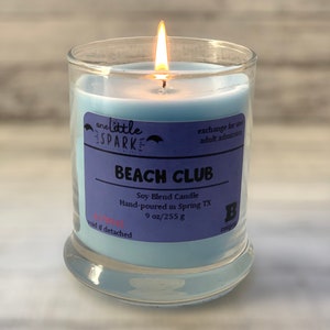 Beach Club Candle-Disney Resort Inspired-Disney Candle-Gift for Disney Fans-9 oz soy blend Candle-One Little Spark Candle Company