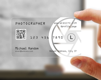 Transparent Photographer Business Card Template