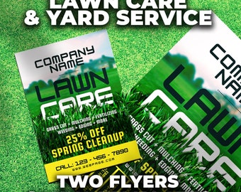 Lawn mowing, Yard care, Landscaping flyer template, Canva