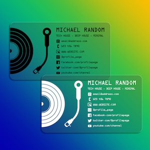 Logo DJ, pochette pour tourne-disque, carte de visite préfabriquée, fichier PSD