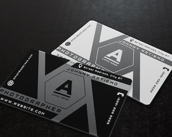 Transparent business card templates for photo and video industry
