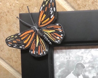 Quilled Monarch Butterfly Picture Frame.  Paper Quilling Monarch on Canvas of Choice, Display Case or Simple Frame.