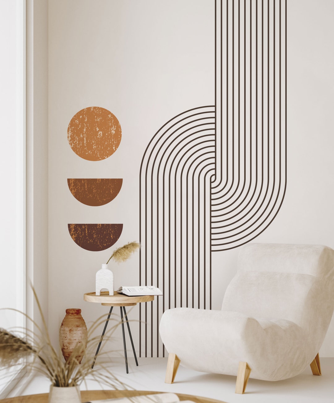 Boho Geometric Wall Arch Decal Set: Peel & Stick Decor - Etsy