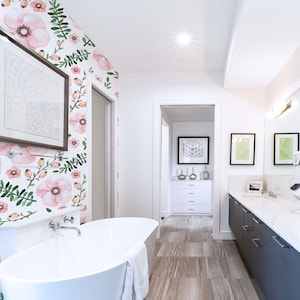 3D Aquarell Blumen Tapete: Schälen und Aufkleben Wandbild