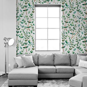 Green Twings Wandbild - Blumentapete - selbstklebend - entfernbares Dekor - traditionelle / vorgeklebte Tapete verfügbar - # 74