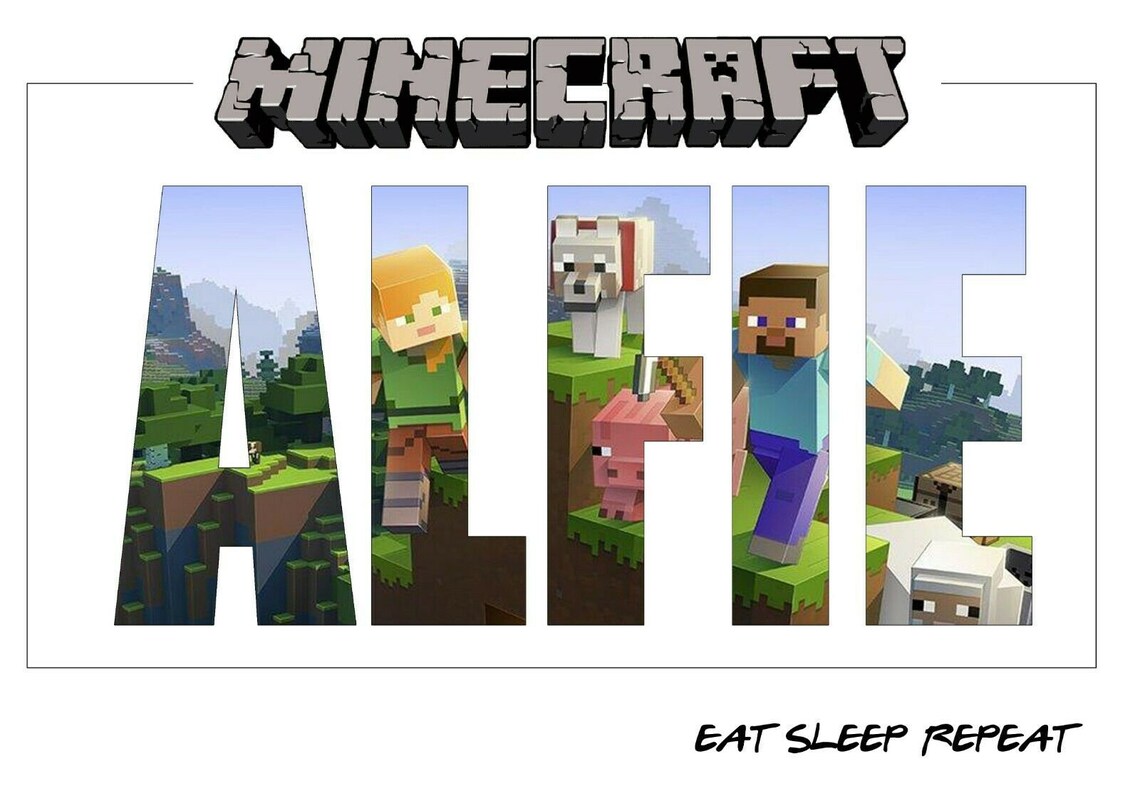 Minecraft Poster Print Personalised Wall Art Poster A5 A4 A3 Etsy