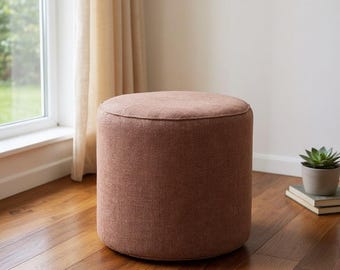 40+ kleuren aangepaste linnen ronde poef hoes.elastische bodem. Natuurlijke stof: linnen/katoen.Vervangende hoes. Hoes voetenbank. Boerderijdecor