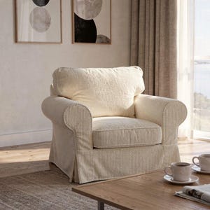 600+options Ektorp Armchair slipcover.solid colors.linen/cotton/chenille/velvet/corduroy.Ikea slipcover.custom made cover.EKtorp slipcover