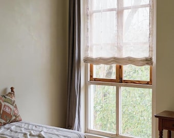 Custom 100%linen sheer roman shade with chain mechanism, window treatment,custom made  Soft roman shade, relaxed roman shade