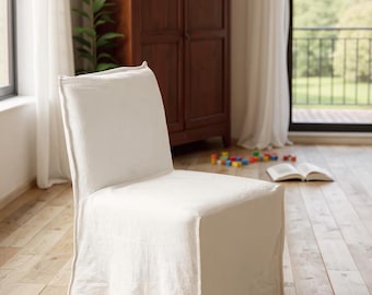 Más de 200 colores, fundas para sillas personalizadas. Cualquier tamaño. Largo hasta el suelo. Básicas. Lino/algodón/chenilla. Funda para silla de comedor. Decoración del hogar. Lavable, de repuesto, color natural.