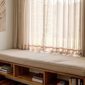 40+Colors Custom Linen Cushion Cover.Natural fabric:30 Linen 70 cotton.Corded edge.Slipcover for Daybed Bench.Custom Slipcover Replacement 