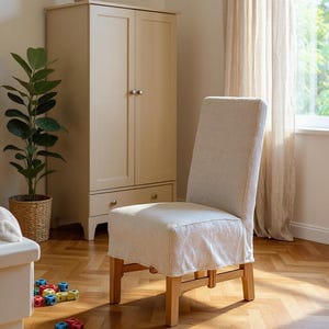 80+Colors,Custom Chair Slipcover.Anysize.Linen/Cotton/Chenille.Dining chair cover.Farmhouse style slipcover.Washable.Event Chair Covers.