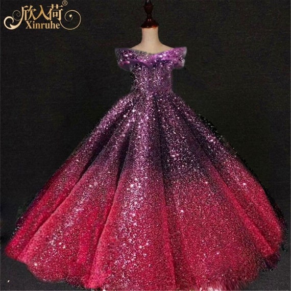 red and purple dress