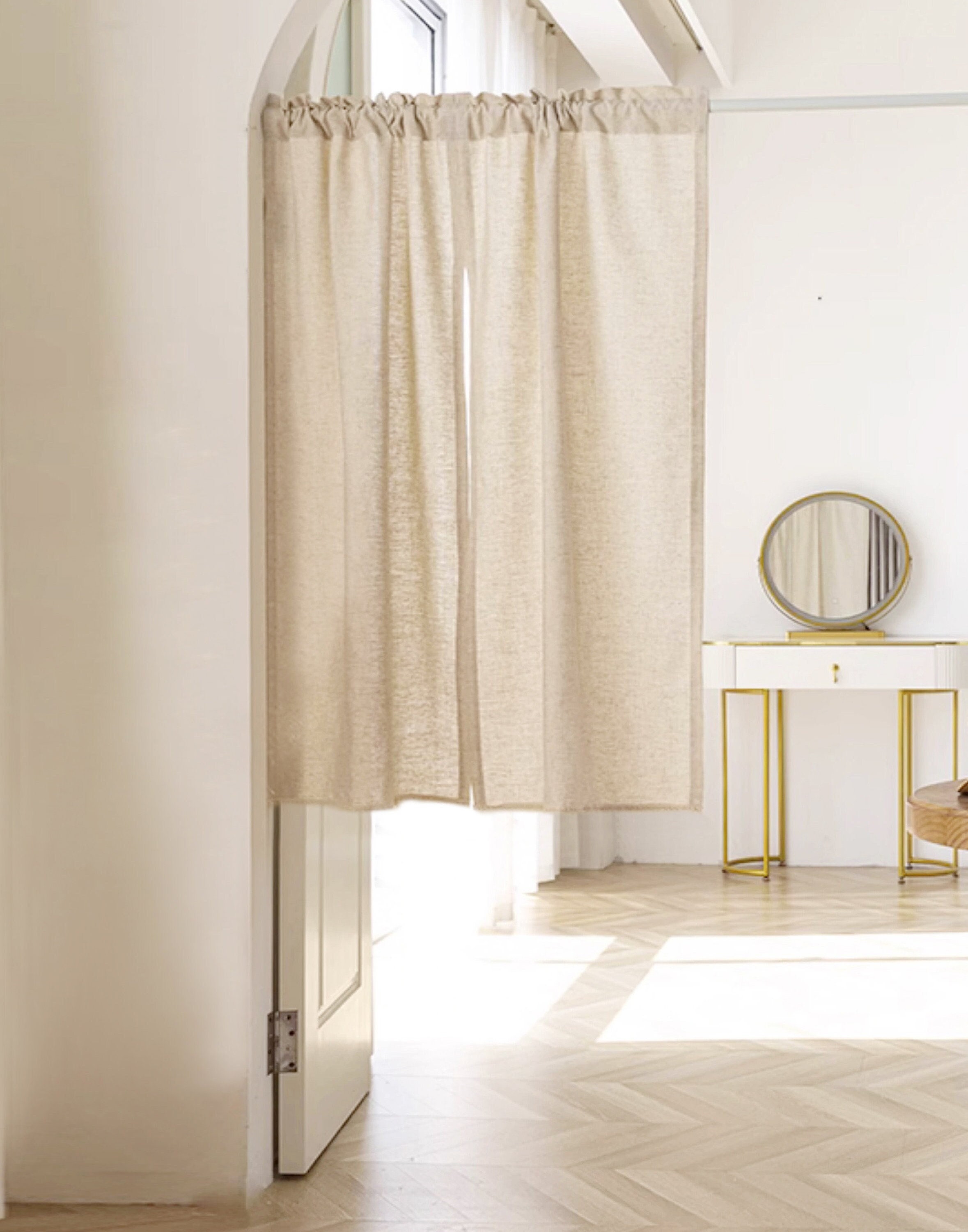 Tenda per porta Noren in puro lino, tende in lino con tasca per asta, divisorio per porta, tenda per porta personalizzata, tende in lino per bar, tend