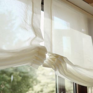 Cotton or linen Blend Sheer roman shade ,Chain mechanism hardware included, window treatment,custom made relaxed roman shade,privacy shade