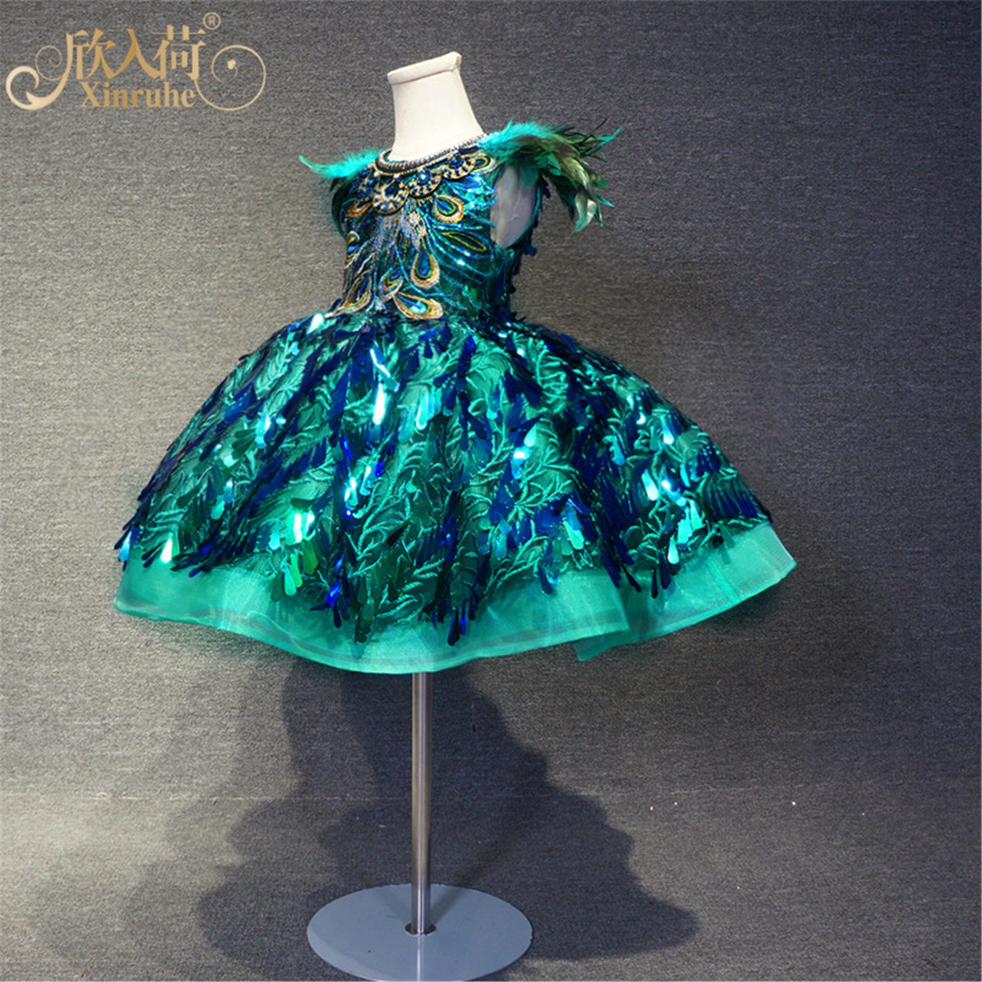 Xinruhe Luxury Peacock Green Feather Girls Birthday Party - Etsy