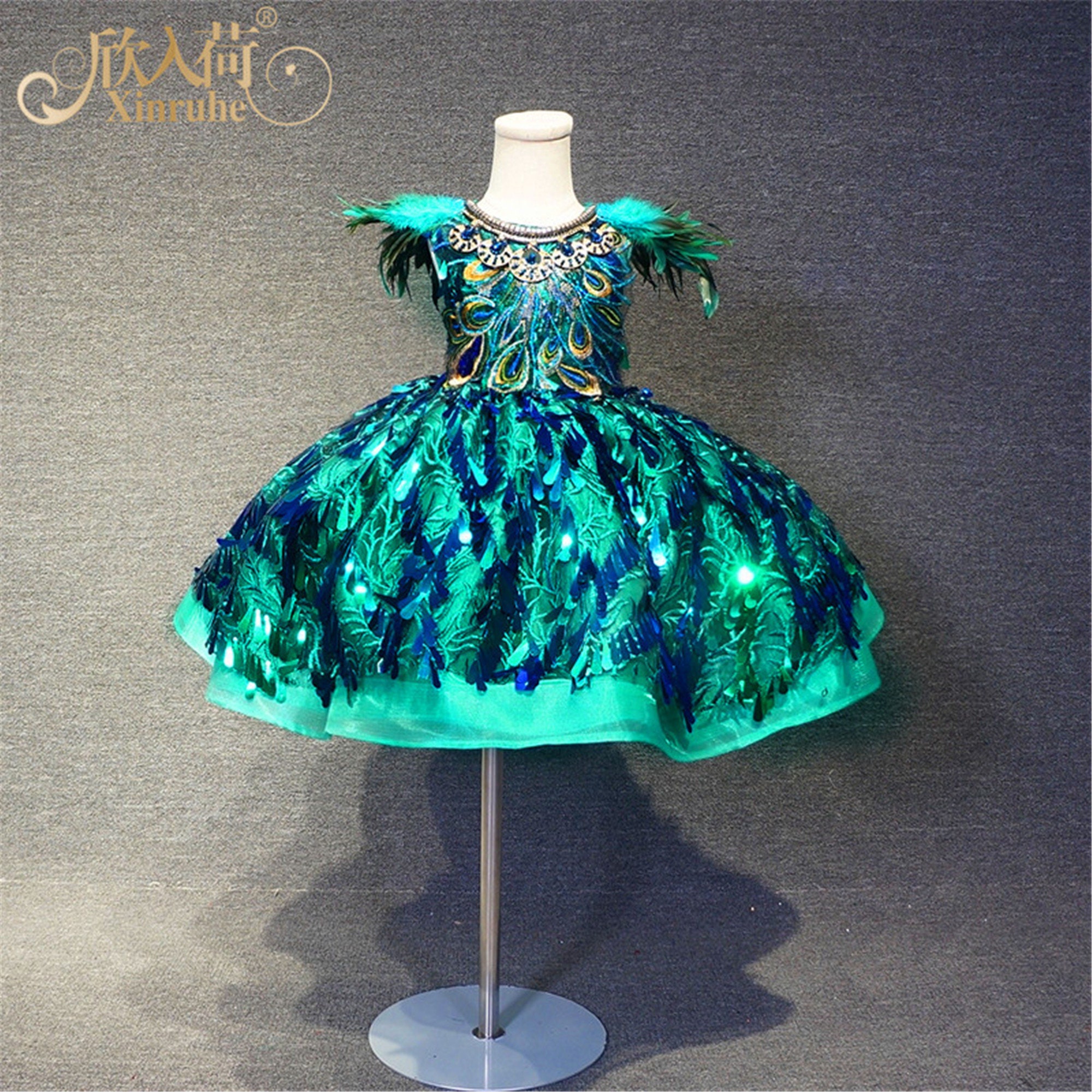 Xinruhe Luxury Peacock Green Feather Girls Birthday Party | Etsy