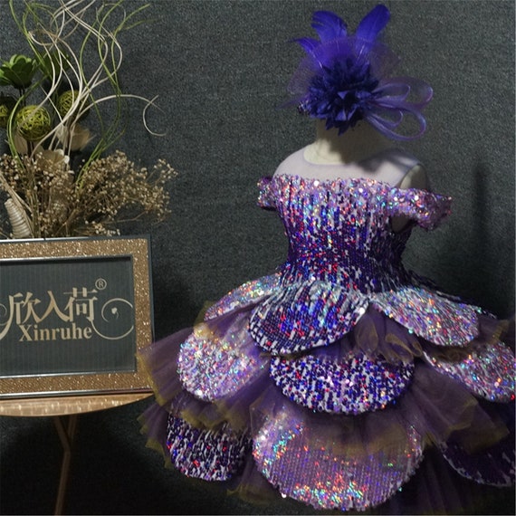 Lavender Purple Sequin Children Girls Celebration Dresses Tutu - Etsy