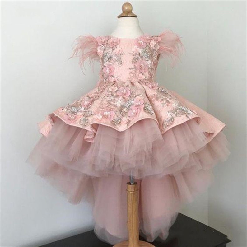 Toddler Pink Birthday Dress Pink Tulle Dress Baby Girl Etsy