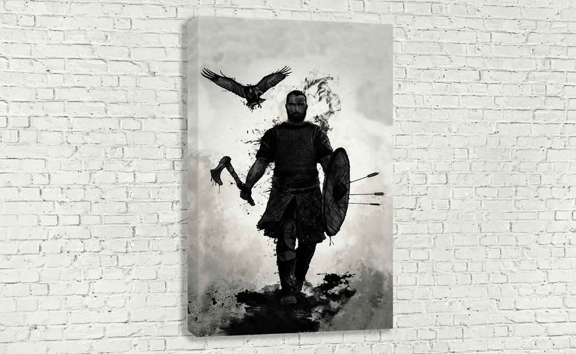 Viking Warrior Canvas Wall Art Etsy UK