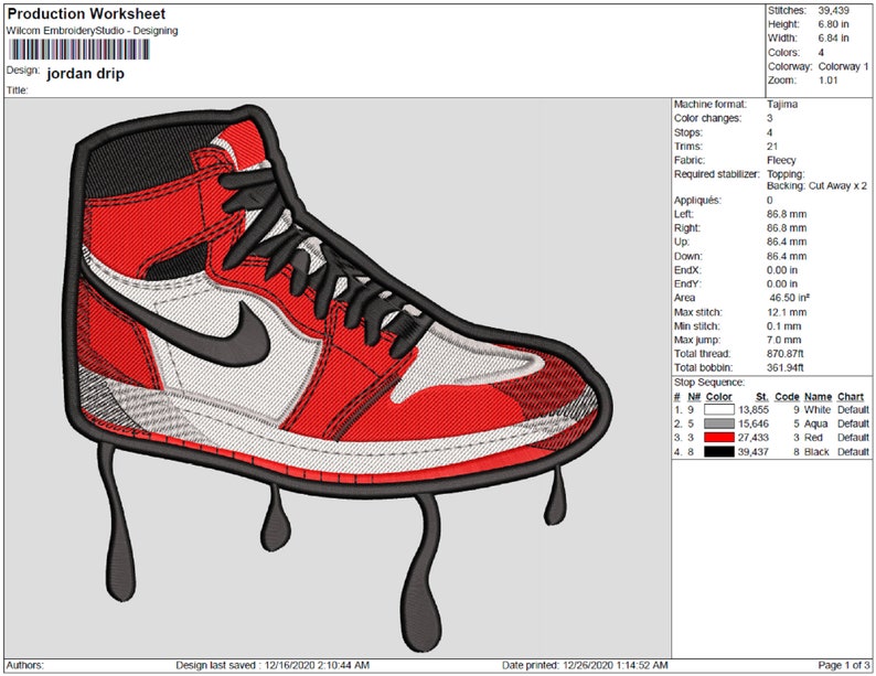 Jordan drip embroidery design Instant Download Custom | Etsy