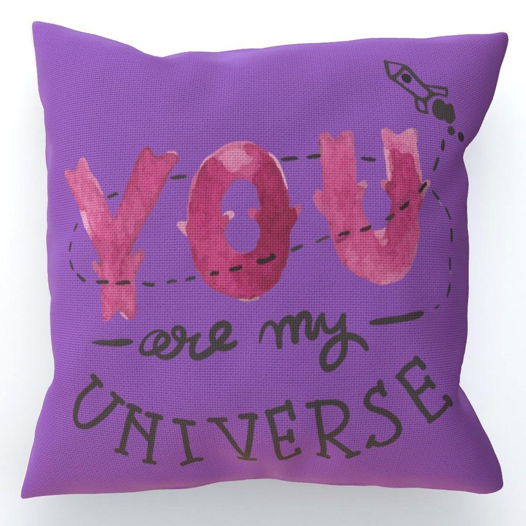 Cushion You Are My Universe Purple Etsy