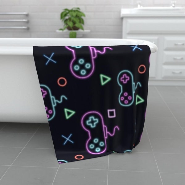 Towel - Neon Gaming Black