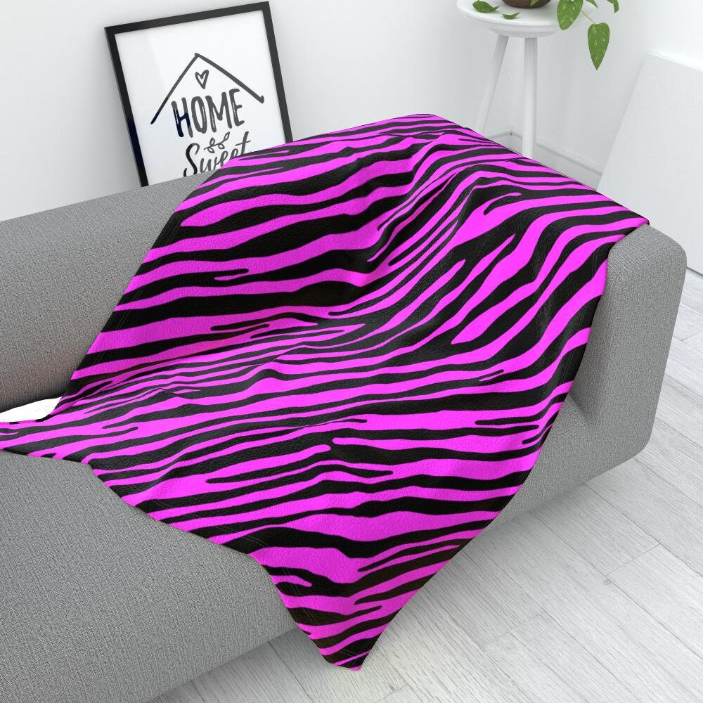 Blanket Throws Pink Zebra Etsy